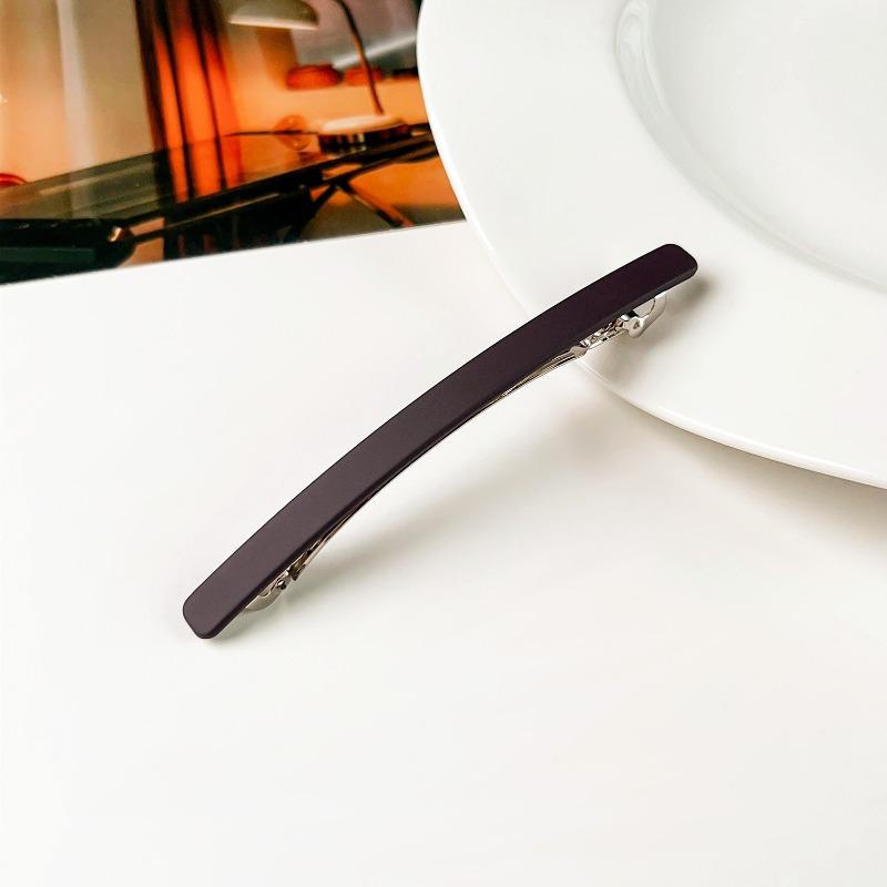 Einfache Matte Gerade Haarspange Vielseitige Pony Seitenhaarspangen Locken Federklemmen und Haarschmuck Plastic/resin dunkelbraune