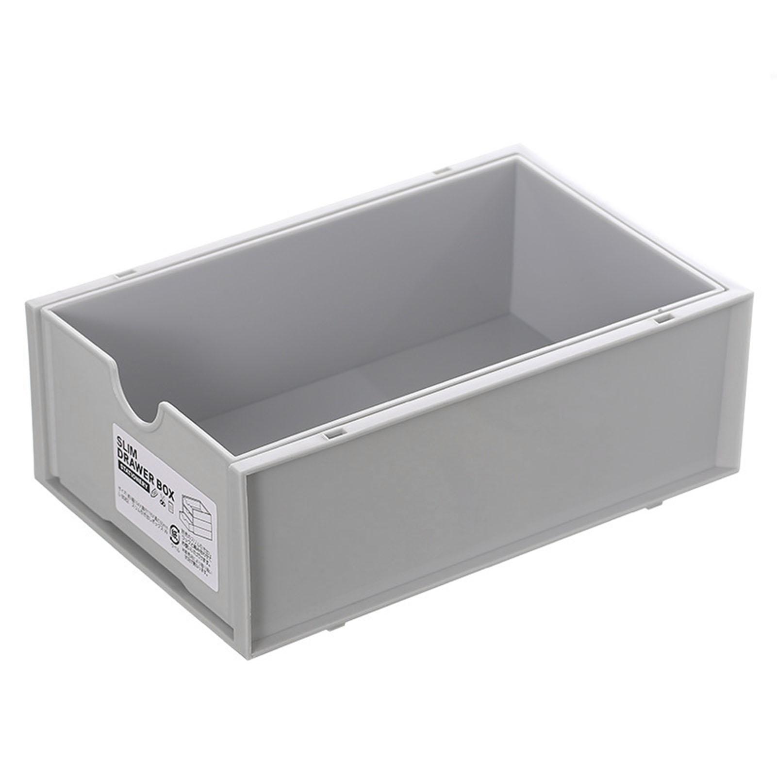 Schreibtisch Aufbewahrungsbox Kunststoff Schreibtisch Make-up Organizer Bürobedarf Aufbewahrungsbox mit Schublade Grau