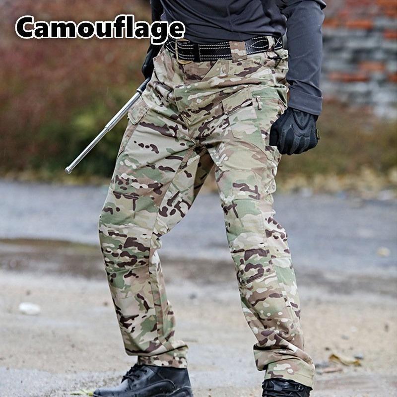 Schnell trocknende, wasserdichte, taktische Hose für Herren, atmungsaktive Arbeitshose mit mehreren Taschen, Cargohose, Militärhose 6XL camouflage