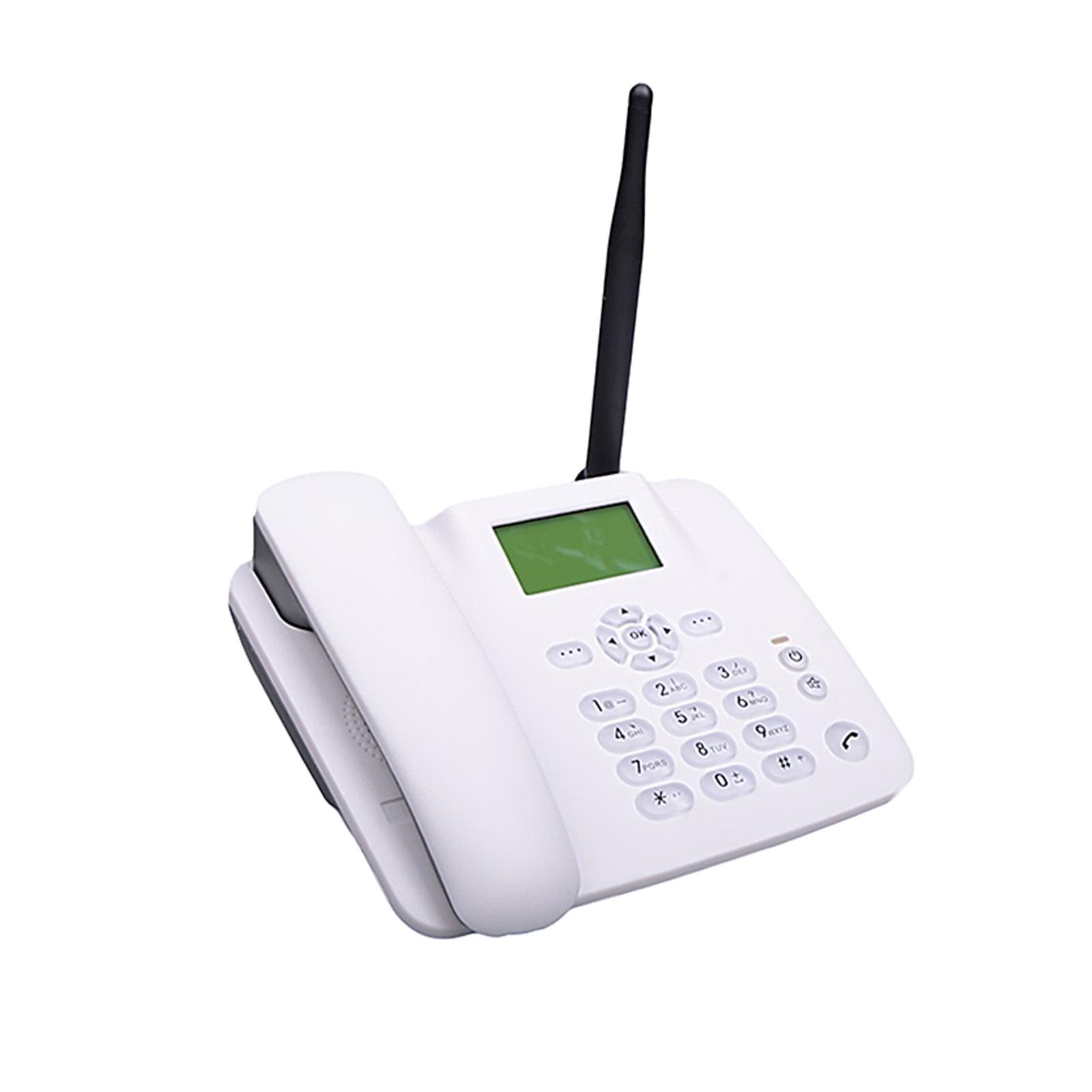 Festes drahtloses Telefon 2G Desktop-Telefon unterstützt GSM 850/900/1800/1900MHZ SIM-Karte Schnurloses Telefon UK Plug weiß