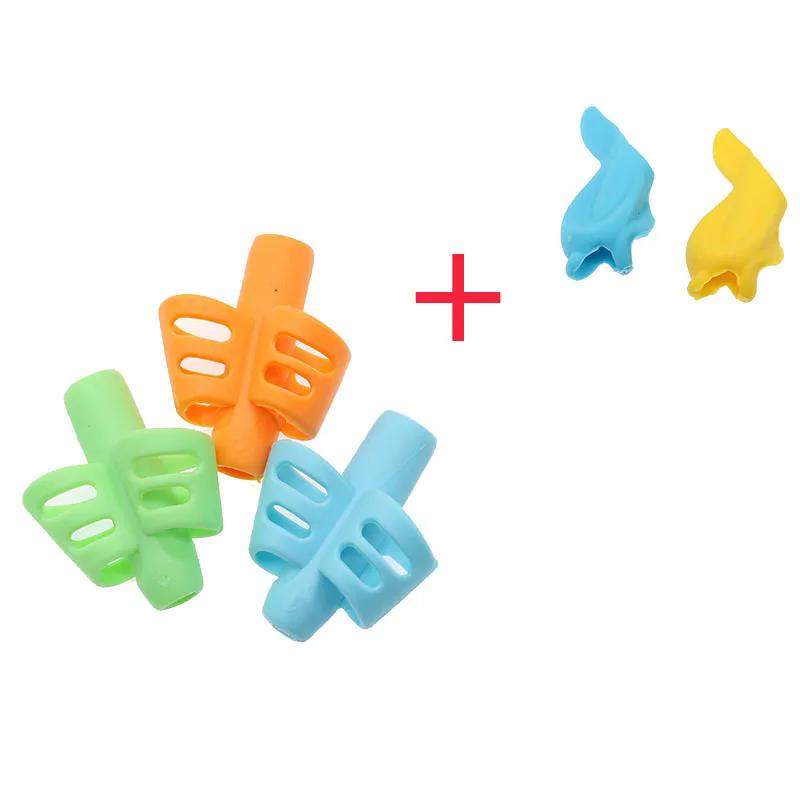 Zwei-Finger-Stifthalter, Baby-Schreibwerkzeug, Korrekturstift-Set, Schreibwaren, 3-teiliges Set, Geschenk, 2 Fische bunt