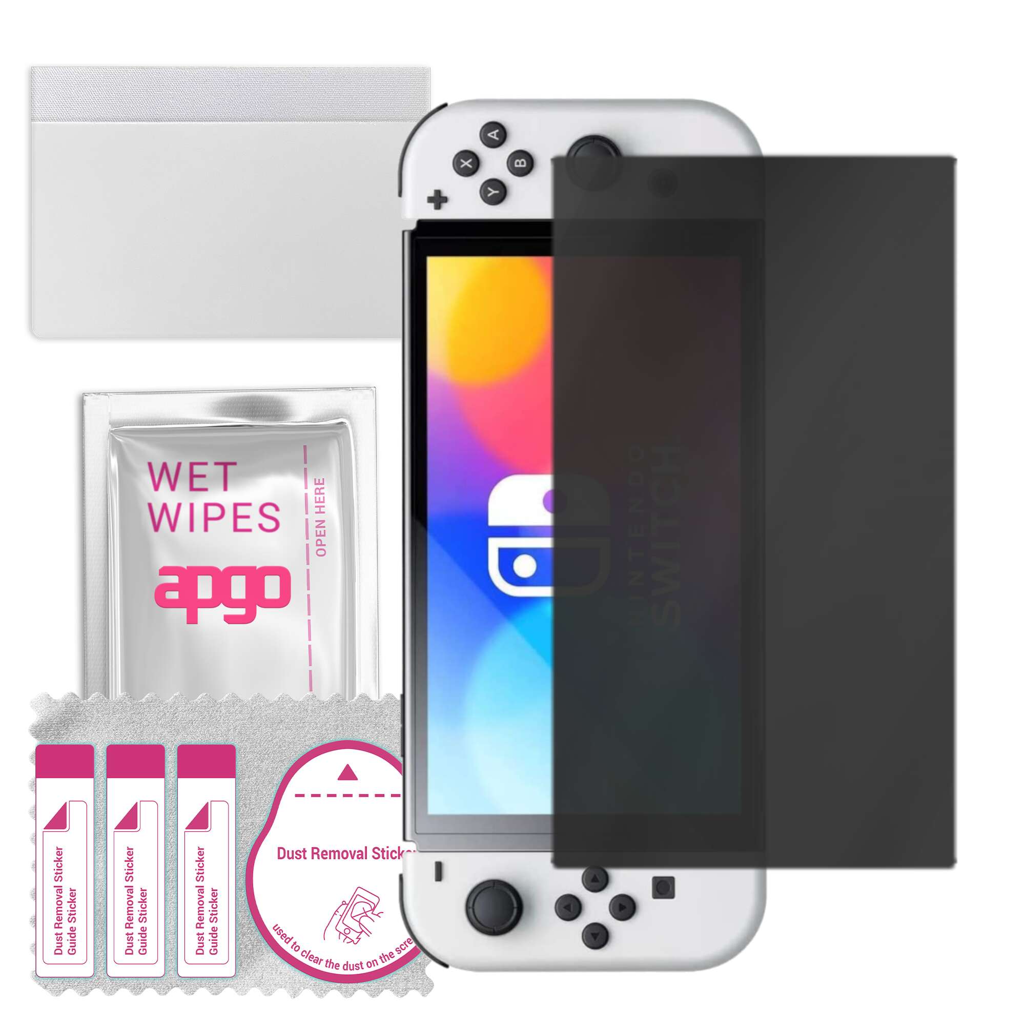 apgo Privacy Matte Hybrid Schutzglas kompatibel mit Nintendo Switch Oled, flexibles Nanoglas, toller Ersatz für Panzerglas, kratzfest