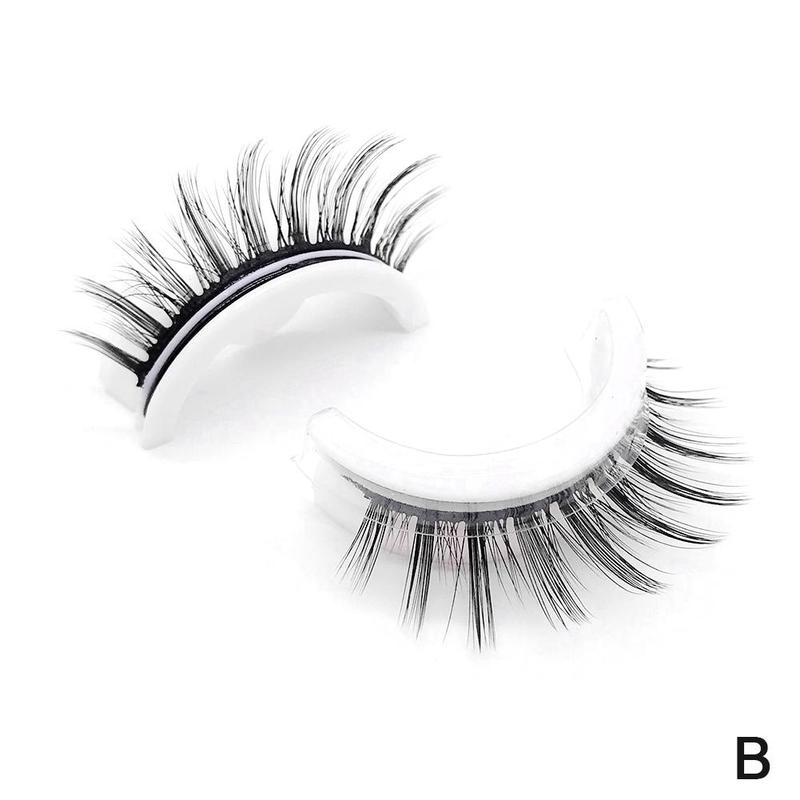 Selbstklebende falsche Wimpern wiederverwendbare natürliche 3D-Wimpern ohne Kleber auf Stick-Lash-Extensions N8A3 3DF036-1PCS