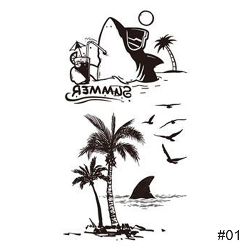 Einfache schwarze kleine frische Tattoo-Aufkleber, wasserdicht, langlebig, Tattoo-Aufkleber, Arm, Bein, Brust, Körperkunst, Tattoo-Aufkleber 01