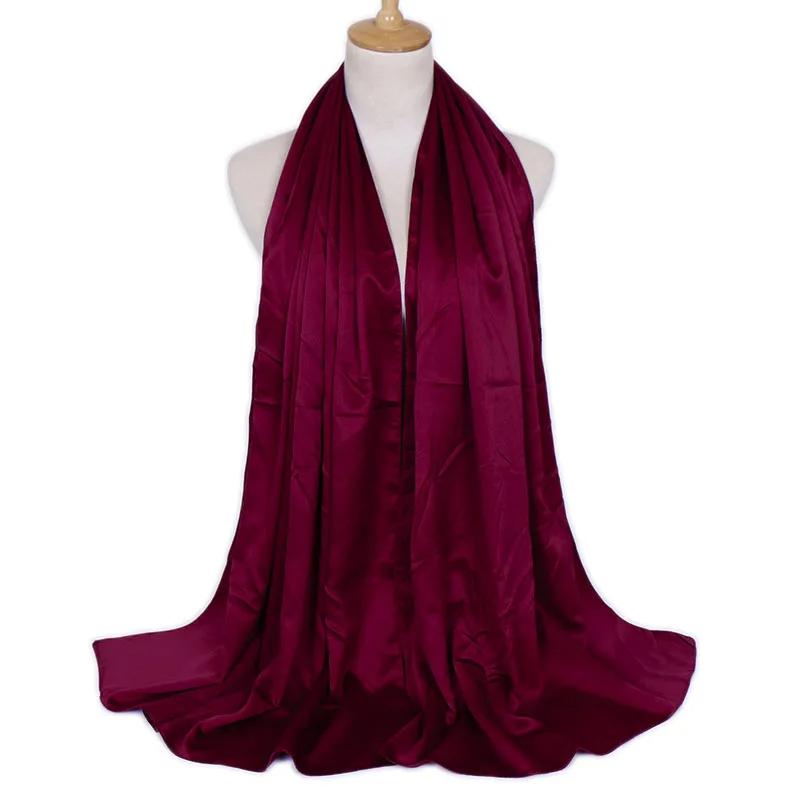 Einfacher glänzender Satin-Hijab Eleganter einfarbiger Chiffon-Schal Elegant Lässig Outdoor Sonnenschutz Kopftuch 70X180cm