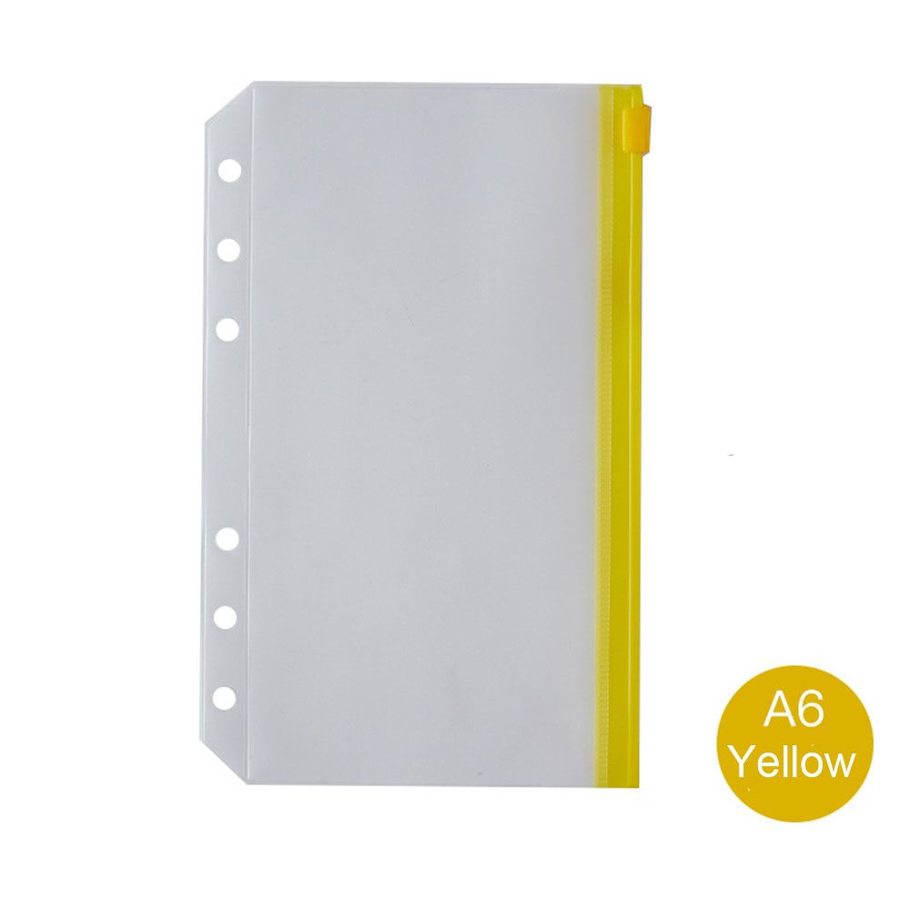 Beutel Organizer Lose Blatt Beutel Ordner Reißverschluss Mappen Ordner Taschen Notizbuch Ordner A5 A6 Größe A6 gelb