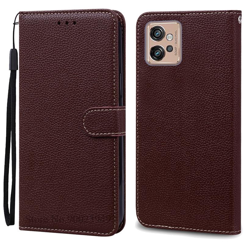 Ledertasche für Motorola Moto G32 Hülle Magnetische Flip-Wallet-Hülle Abdeckung für Moto G32 MotoG32 G 32 Kartenfach Handyhüllen Fundas for Moto G32 kaffeebraun