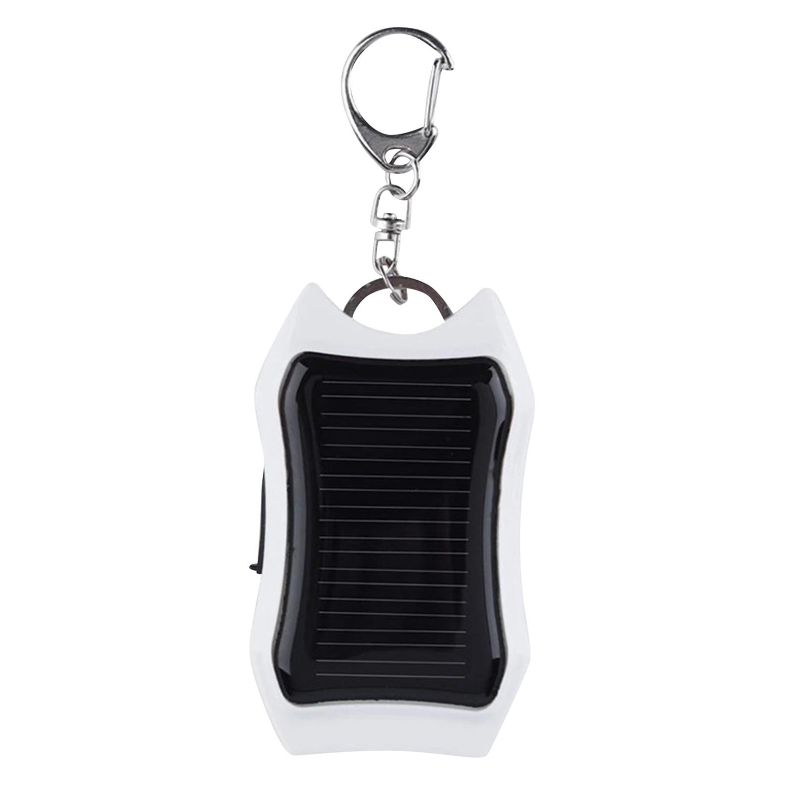 Solar Power Bank Schlüsselanhänger Solar Power Lade Schatz Mini Schlüsselanhänger One Size weiß