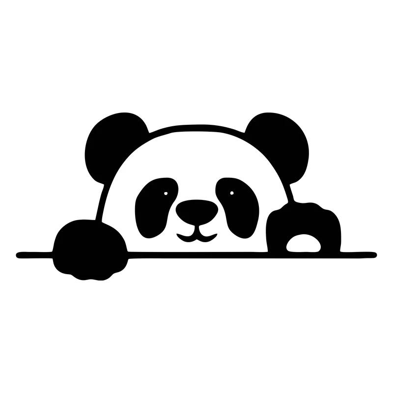 Spähender Panda-Aufkleber auf dem Auto, Vinyl-Aufkleber, wasserfeste Dekoration, Autoaufkleber A-15cm schwarz