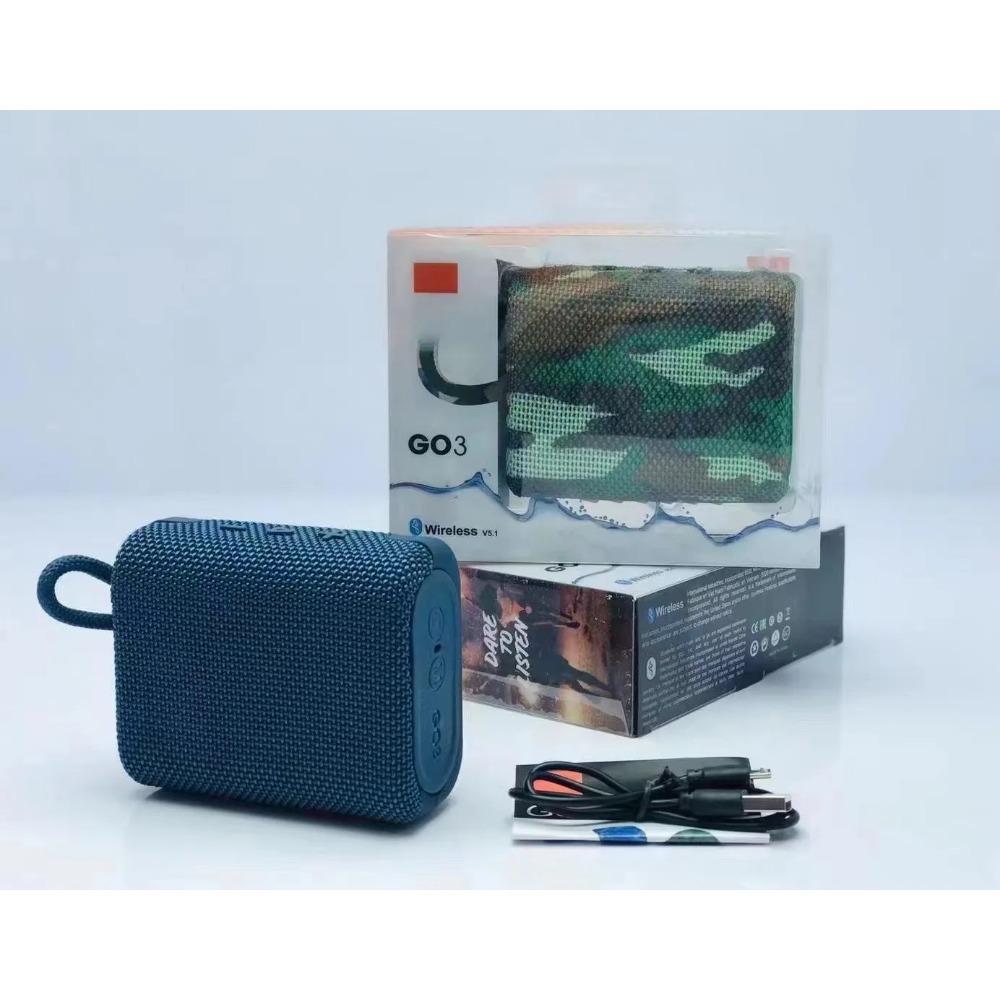 Go 3 Lautsprecher Tragbarer Bluetooth-Lautsprecher Bass Caixa De Som Bluetooth Mini Wireless Sound Box Subwoofer Heimkino Musikzentrum blau
