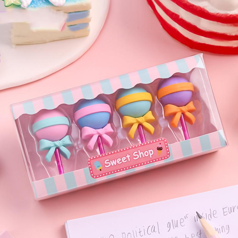 4 teile/schachtel Kawaii Lollipop Sweety Eis Student Schreibwaren Schule Bürobedarf Kinder Radiergummis Für Kinder Bleistift Radiergummi