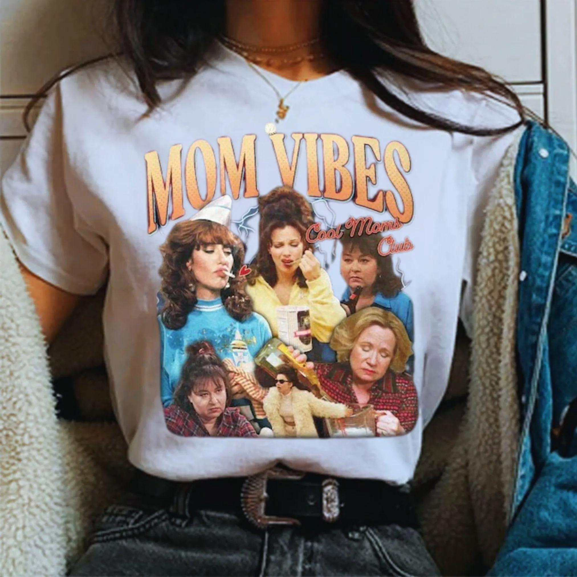 90er-Jahre-Mom-Vibes-Shirt, Cool Moms Club T-Shirt, Lustiges Mama-Leben-T-Shirt, Retro-Muttertagsgeschenk, Vintage-Cool-Mom-Ästhetik-Shirt L