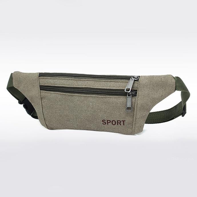 Frauen Männer Fanny Pack Taille Gürtel Tasche Leinwand Geldbörse Reise Camping Wandern Tasche Tasche für Telefon Münzen grün
