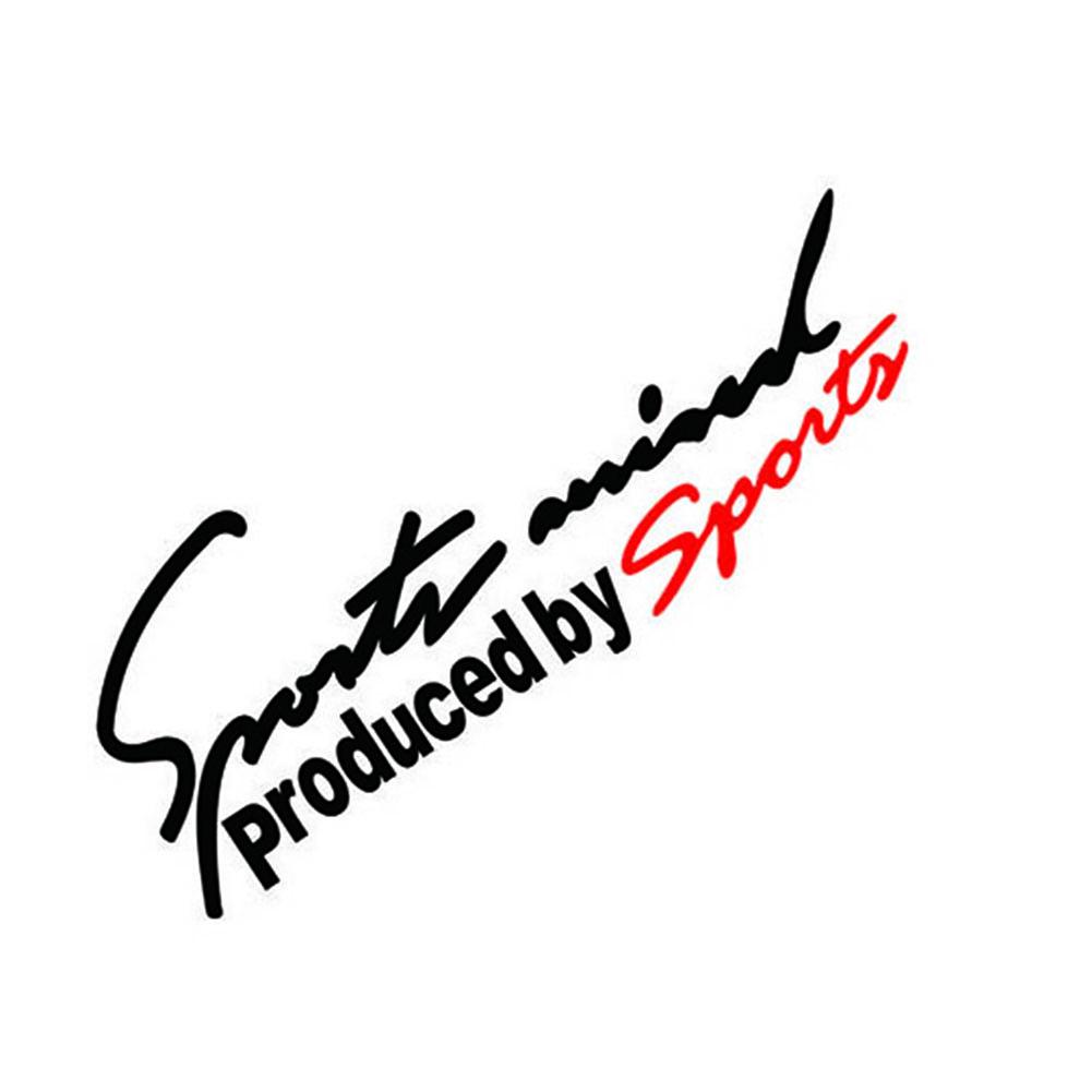 Autozubehör Auto Styling Sports Mind Aufkleber Abzeichen Aufkleber Auto Scheinwerfer Motorhaube Aufkleber 30x10.5cm rot/schwarz