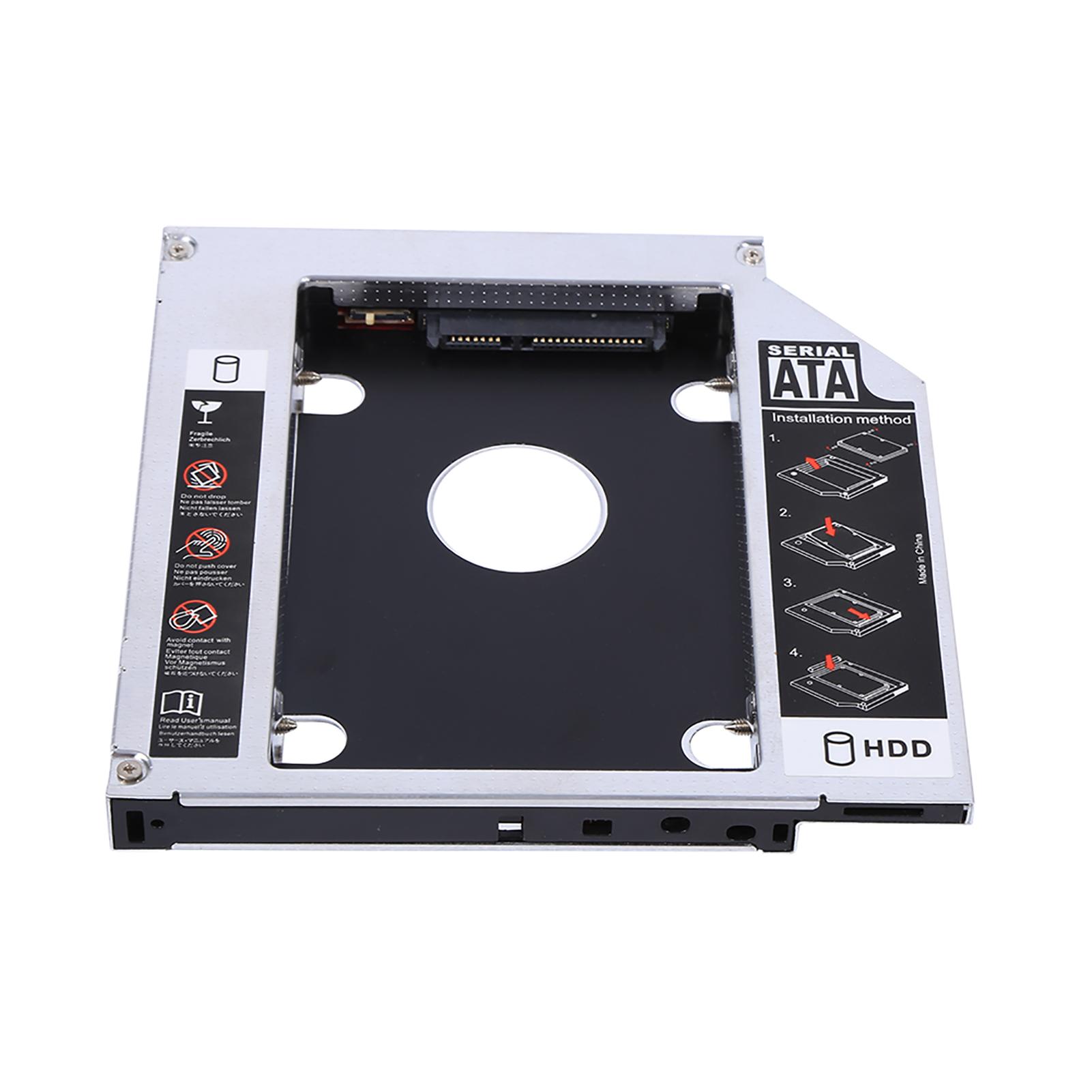 12,7 mm Aluminium SATA HDD SSD Gehäuse Festplatte Bay Caddy Optischer DVD-Adapter für Laptop