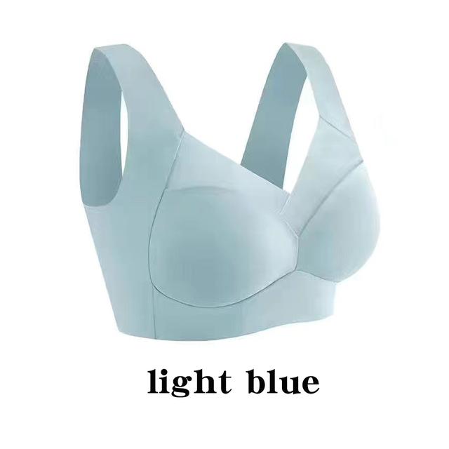 Sexy Top Nahtloser Bh Plus Größe Rückenfreie Bhs Push-Up Frauen Drahtlose Bralette Frau Unterwäsche Sport Unwired Bh Ohne Rahmen XXL(60-70kg) hellblaue
