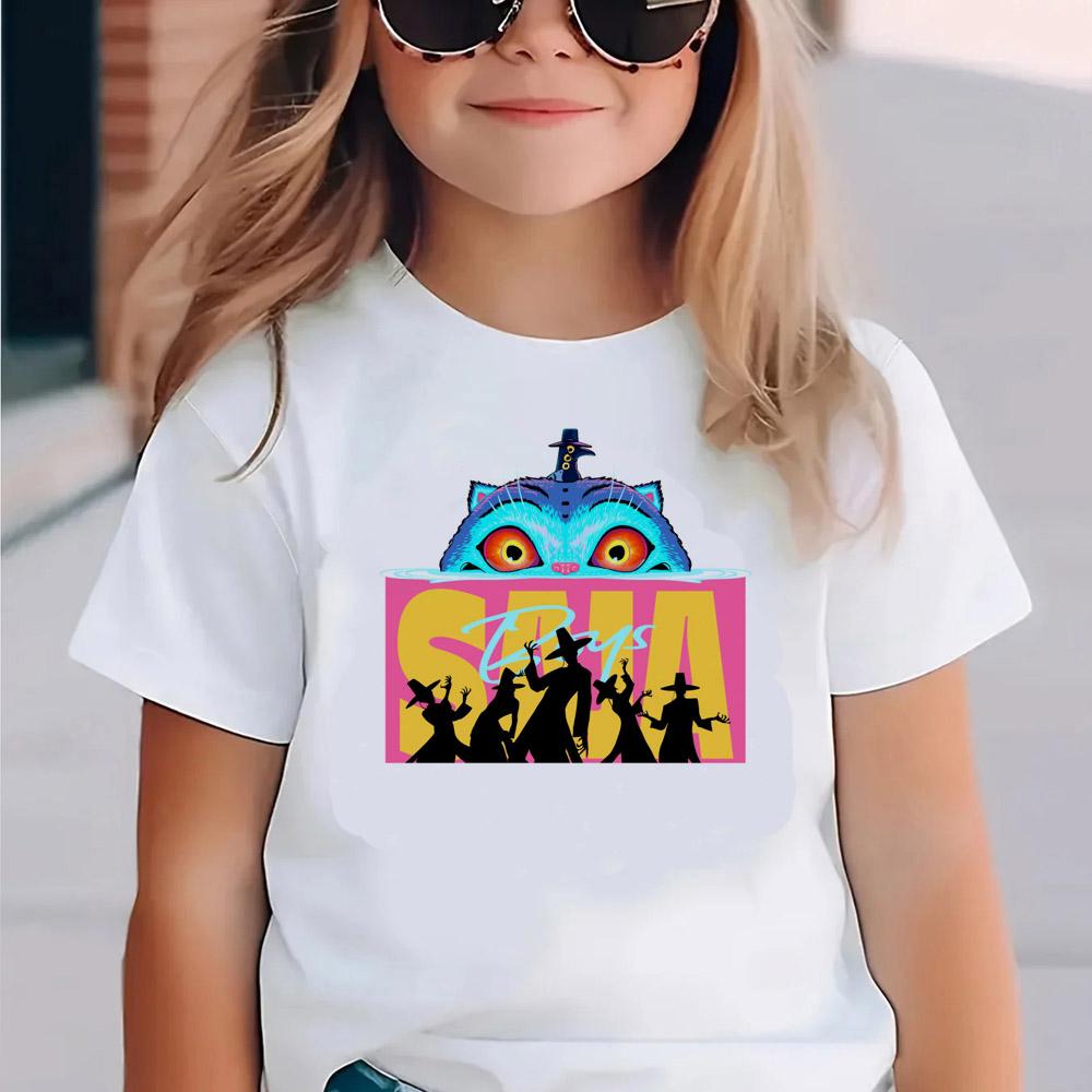 Kpop Dämonenjäger Kinderbekleidung Kurzarm T-Shirt Niedliches Kpop Dämonenjäger T-Shirt Kreativer Bunter Musterdruck Jungen Mädchen T-Shirt 110
