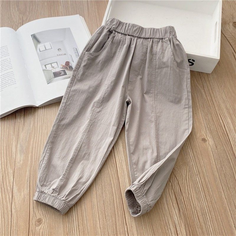 Kinder Sommer Mückenschutzhose Dünne Jungen Schnelltrocknende Hose Mädchen Freizeithose Baby Knöchelhose 120 graue