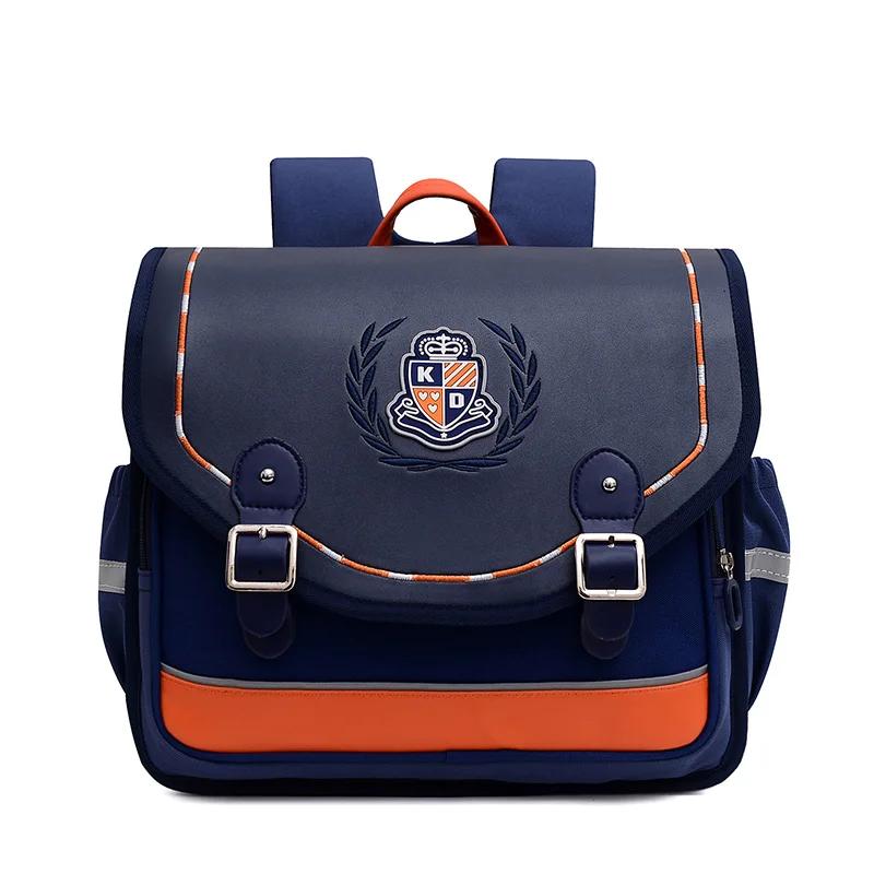 Schultaschen Mädchen Orthopädischer Rucksack Niedliche Wasserdichte Schultasche für Teenager Wende-Buch-Tasche Schüler Klasse 1-3 dunkelblaue