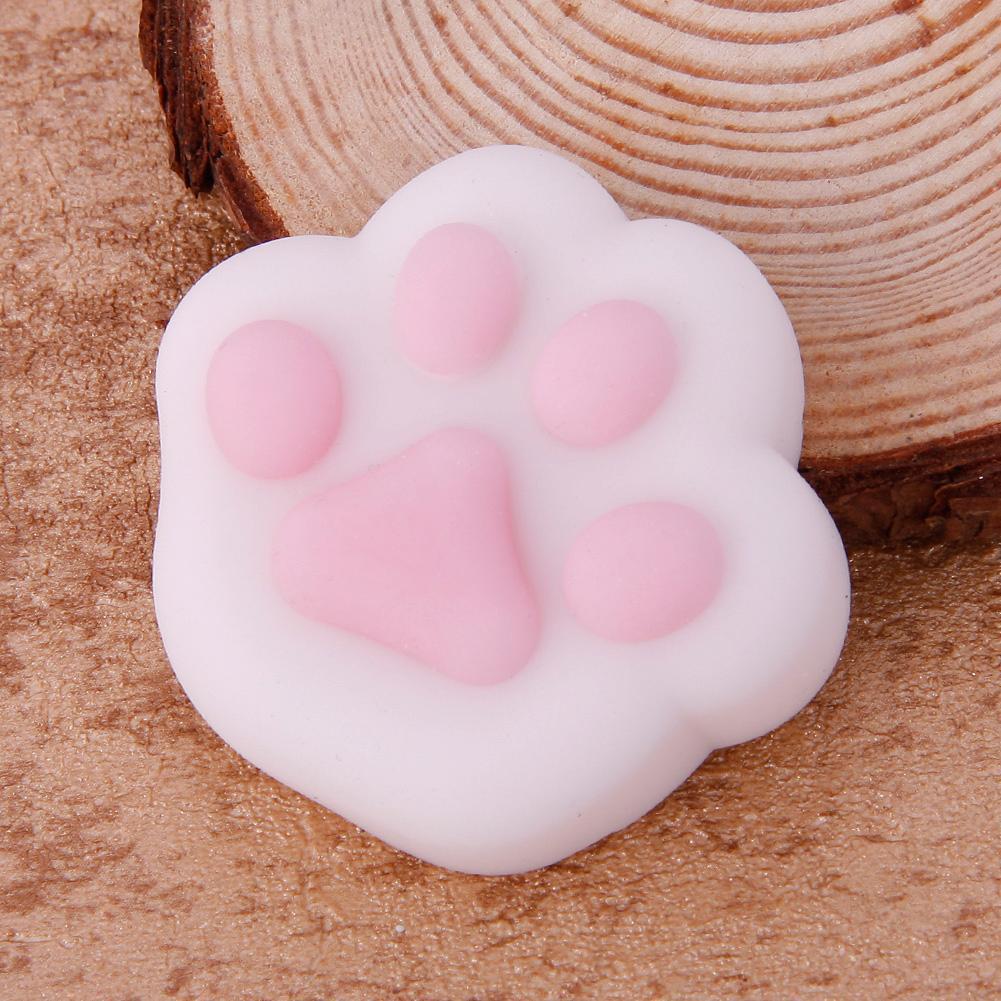 Neues Wintertier Mochi Soft Squeeze Cat Seal Heilspielzeug Abreact Fun Gift Pink Dot White Paws