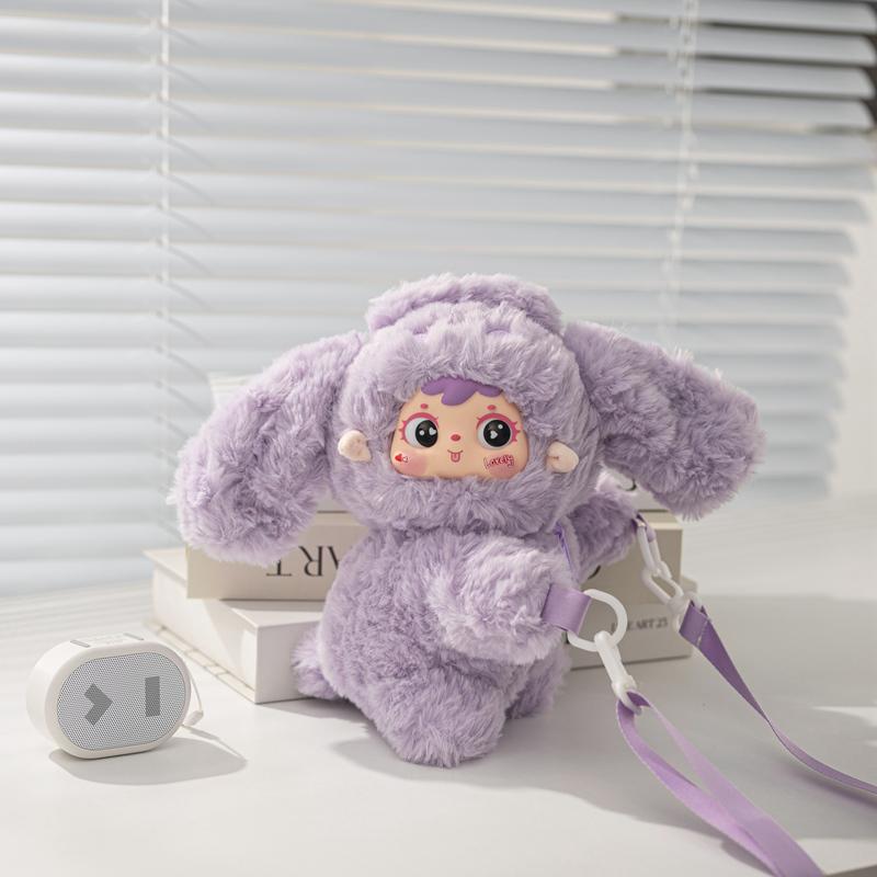 25cm Kawaii Cartoon Simulation Anime Farbe Süßigkeit Ohrhänger Hase Baby Stofftier Plüschtier Rucksack Für Mädchen Plüsch Kosmetiktasche 25cm