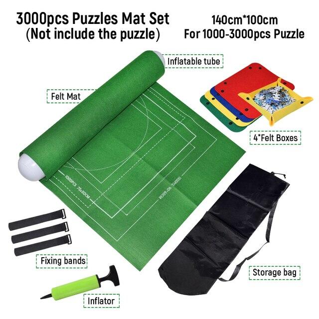 Tapis Puzzle-Matte, Puzzle-Rolle, Filzmatte, Spielmatte, Puzzle-Decke für bis zu 3000 Teile, Puzzle-Zubehör, tragbare Reise-Aufbewahrungstasche