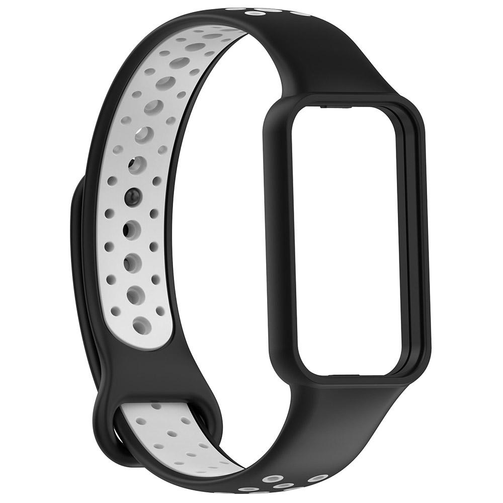 Silikonarmband für Redmi Band 2 Armband Armband Zweifarbiges Armband für Xiaomi Band 8 Active For Redmi Band 2 schwarz grau