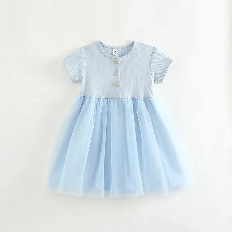 Kinder Kleid Baby Sommerkleid Mädchen Netz Gaze Kleid Baby Sommer Prinzessin Gaze Kleid 80 blau