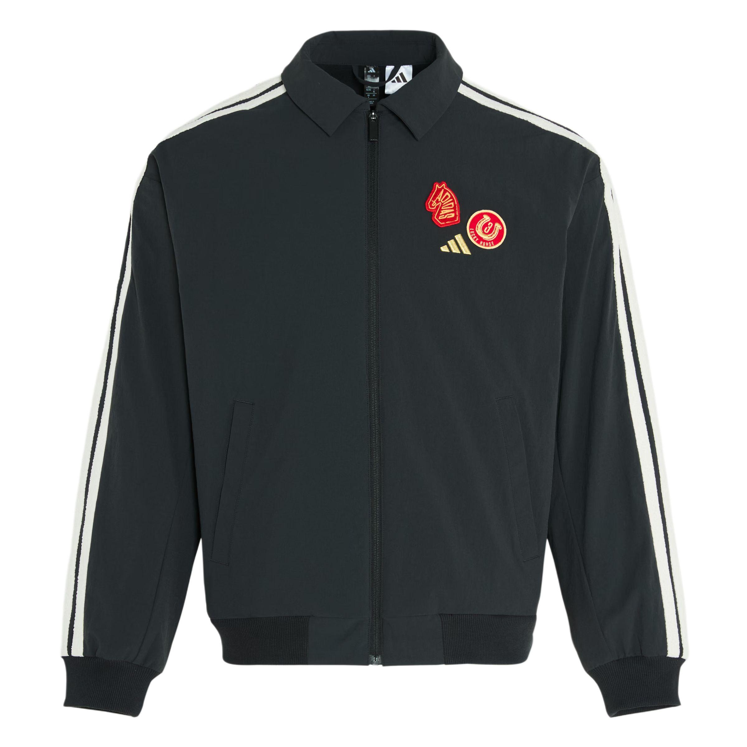 Adidas FW25 Jahr des Pferdes Limitiert CNY Neujahr Wendbare Gewebte Jacke Wasserabweisend Fleece Sportlich Lässig Locker Jacke Herren Jacke KE4057 M