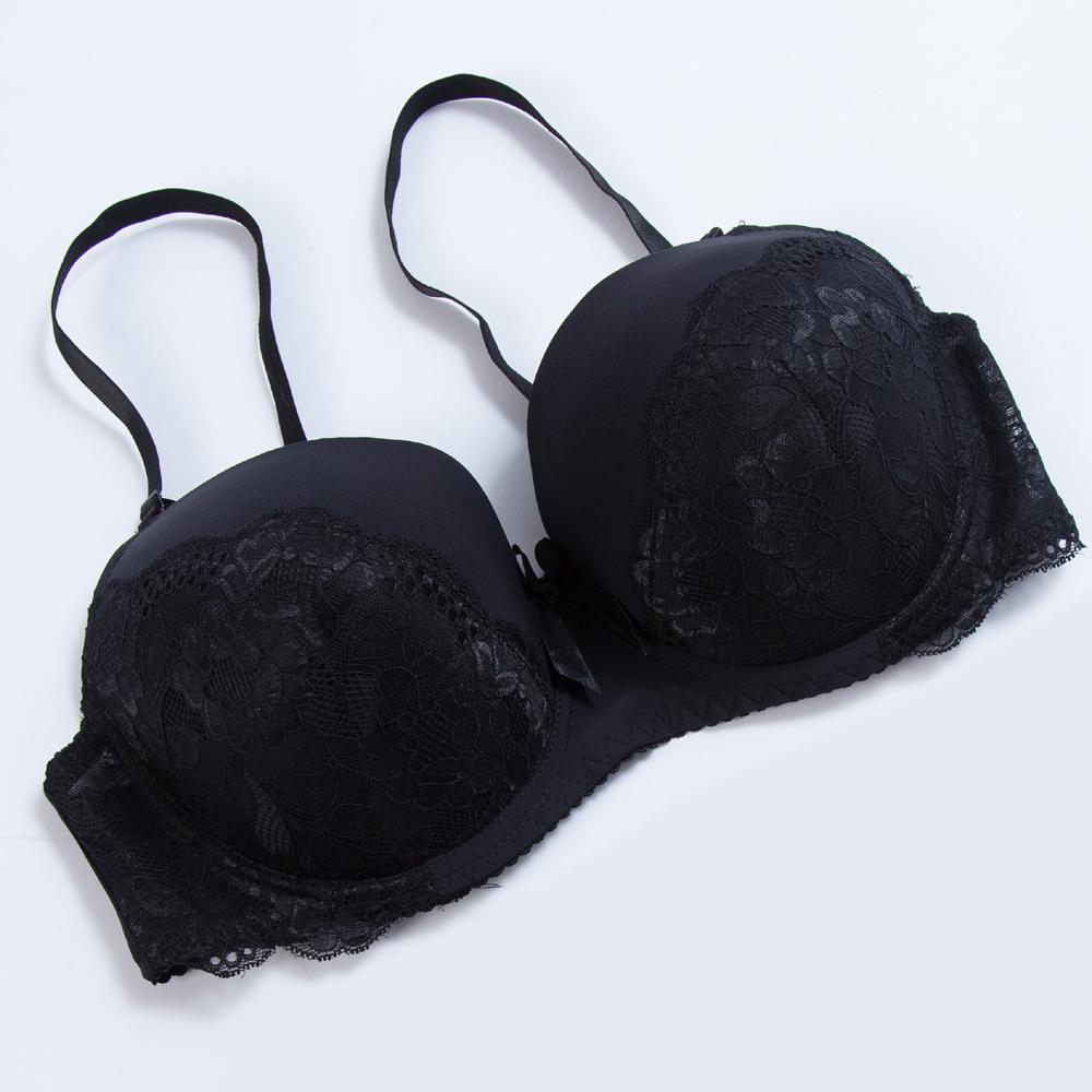 Damen-BHs, sexy Intimunterwäsche, Übergrößen-BH, Bügel, floraler Spitzendruck, Push-Up-Dessous 40DDD schwarz