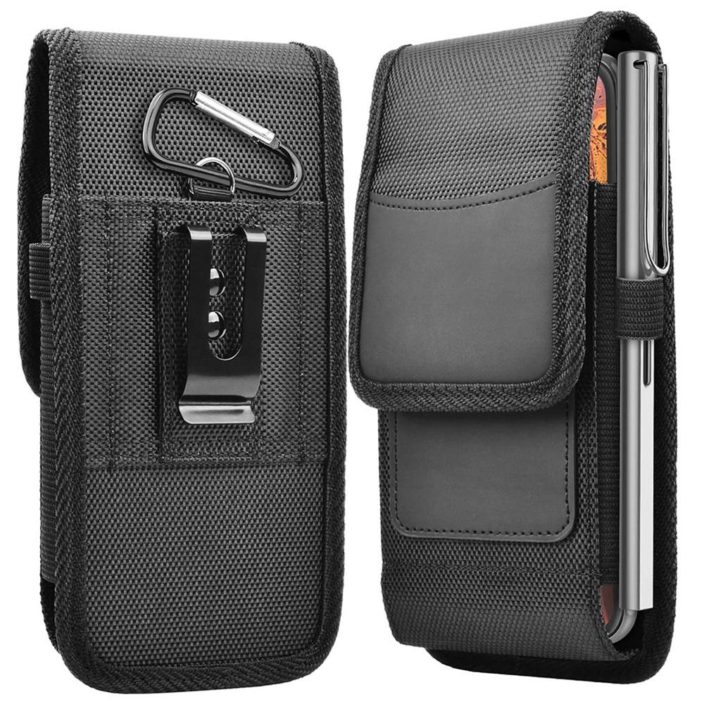 3.5-6.8 Zoll Handy Nylon Tasche Handy Gürtelclip Trageholster Etui Bauchtasche für IPhone, Samsung Galaxy 1pc schwarz