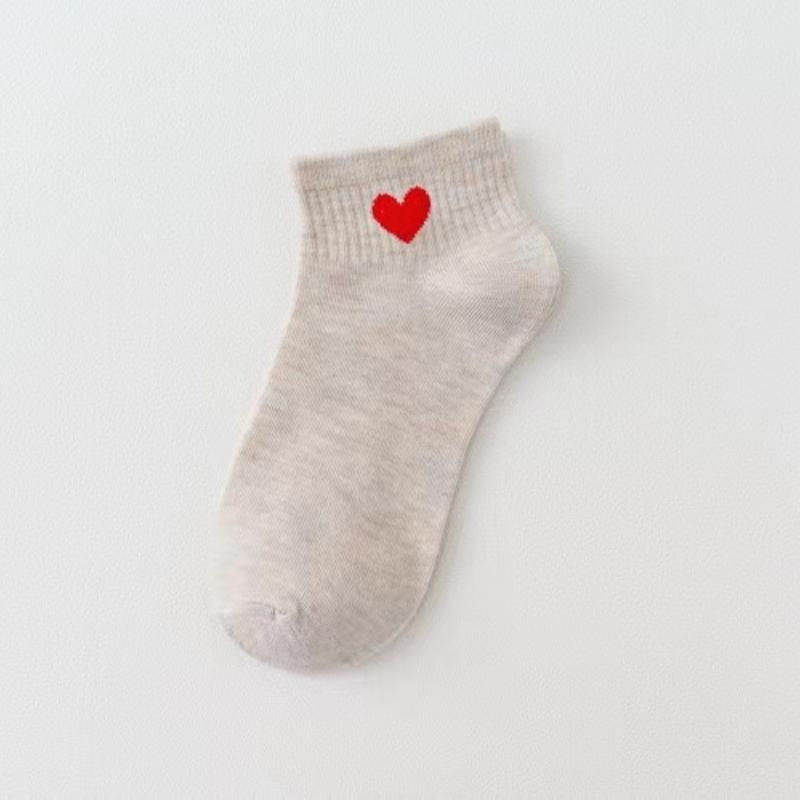 5 Paar Socken Baumwolle Kurze Socken Harajuku Neuheit Liebesherz Muster Socken Hip Hop Einfarbig Niedliche Socken Schwarz Weiß Socken Socken one size nude