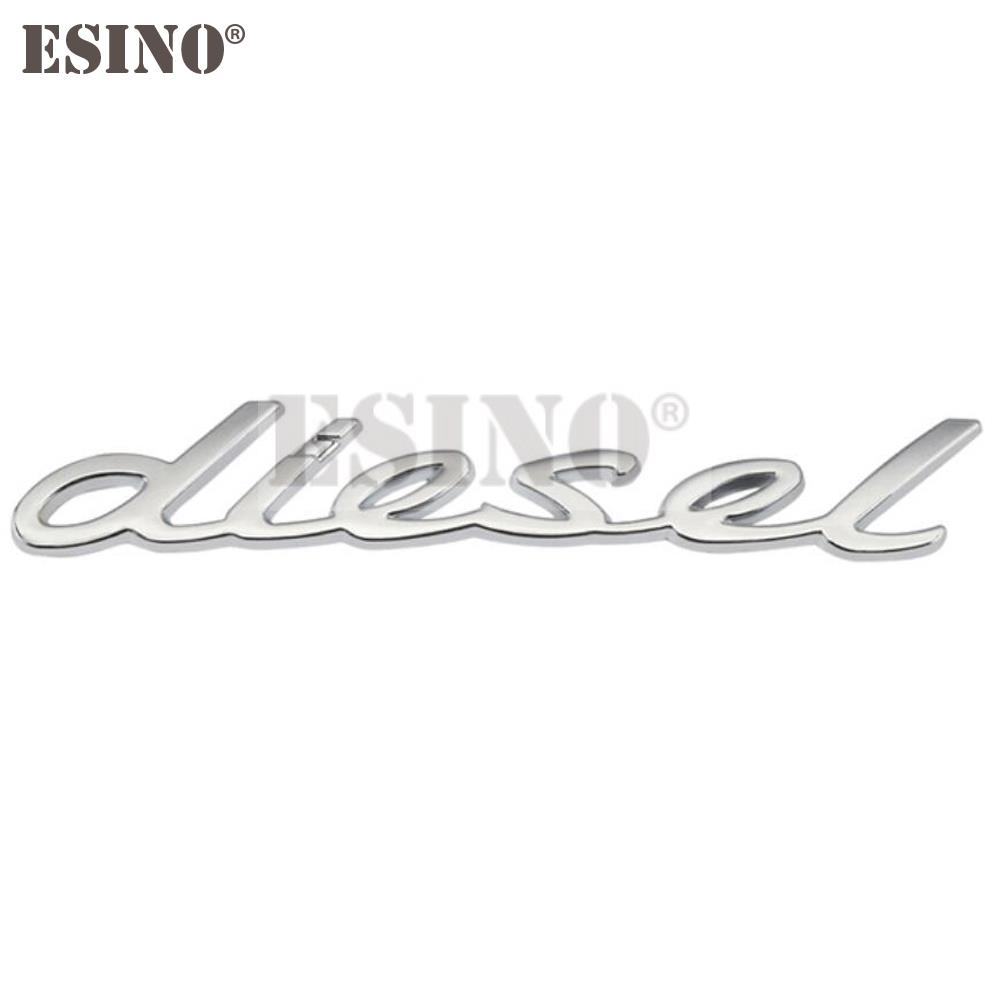 Auto Styling 3D Diesel Metall Chrom Zinklegierung Emblem Logo Auto Plakette Karosserie Kofferraum Kotflügel Klebe Emblem Auto Zubehör silber