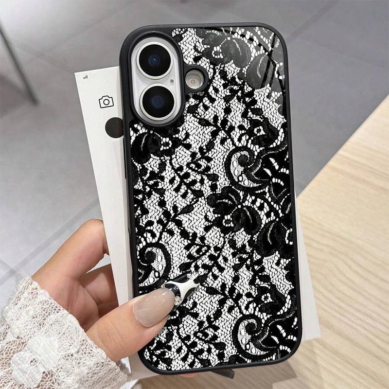 Für iPhone 17 16 15 14 13 12 11 Pro Max Hülle Exquisites Spitzenmuster Silikonhülle Für iPhone Air 16E 16 Plus XS X XR Weiche Hülle iPhone 15