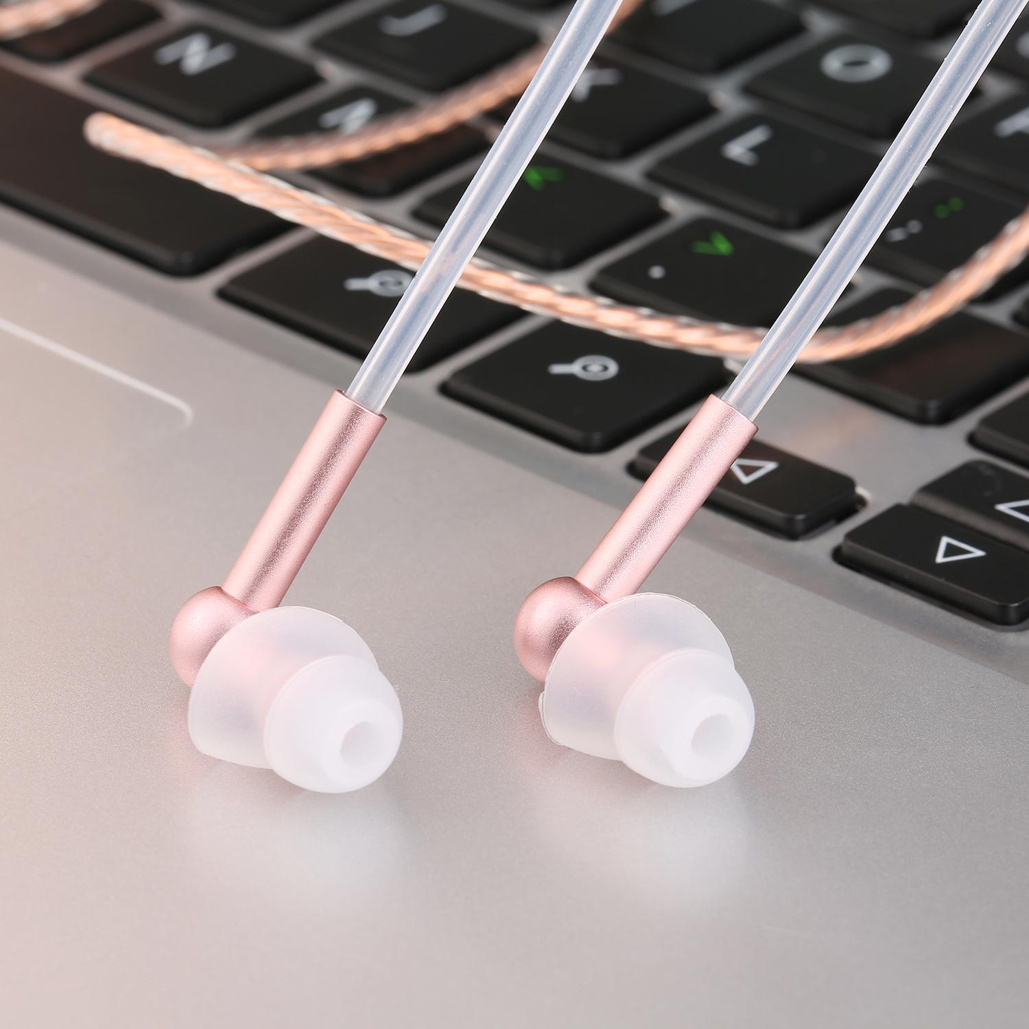 IBRAIN FC31 Air Tube Anti-Strahlung In-Ear-Kopfhörer 3,5 mm kabelgebundenes Musik-Headset Strahlungsfrei rose gold