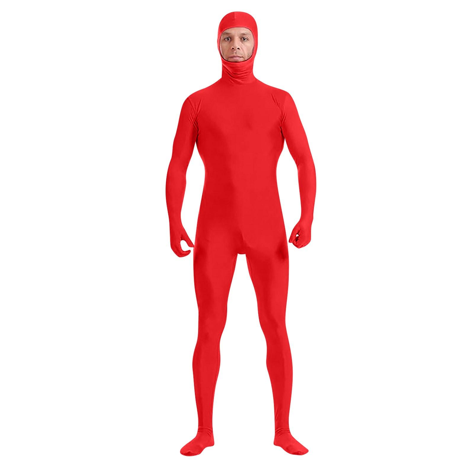 Zentai Anzug Cosplay Turnanzug Ganzkörperbody Green Screen Anzug Halloween Kostüme 170 rot
