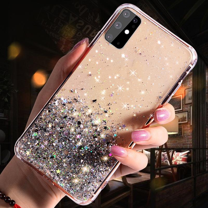 Bling Soft Glitzer Hülle für Samsung Galaxy A51 A71 A50 A70 A30 A40 A20 A10 S20 S10 S9 S8 Note10 Plus Samsung Galaxy A10S transparent