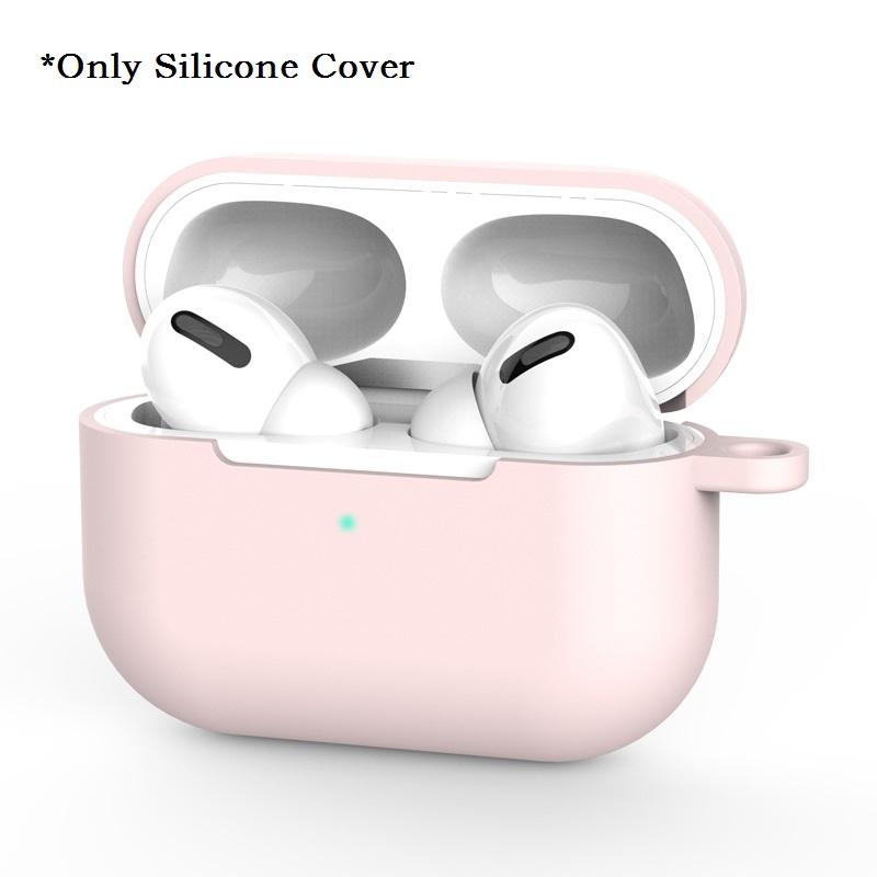 Stoßfeste weiche Silikon-Schutzhülle für Appe Airpods Pro Kopfhörer-Schutzhülle für Airpods Pro For Airpods Pro hellrosa