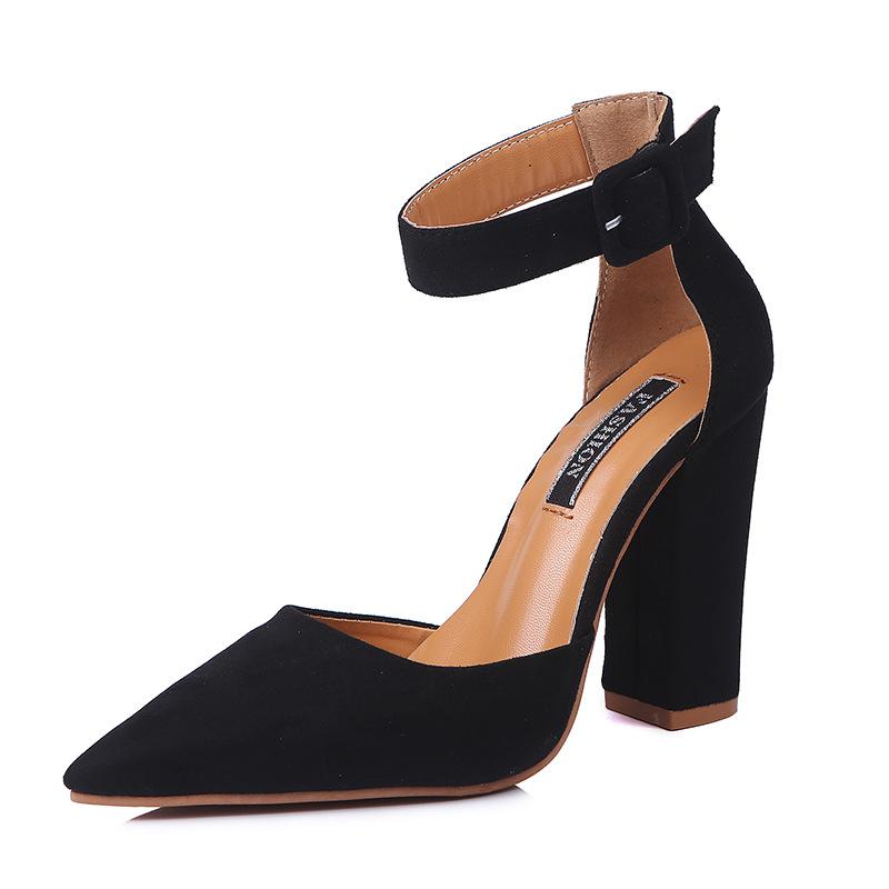 6 farbe Sexy Retro Schuhe Mit Hohen Absätzen Frauen Mode High Heels Pumps Hohe Starke Heels Schuhe Herbst Mode 39 schwarz