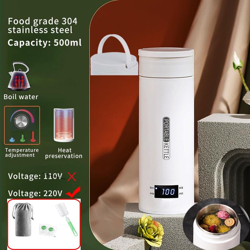 Tragbare Wasserkocher Tasse 220v Tee Kaffee Wasserkocher Reise Wasser Kochen Warm Halten Küchengeräte Thermo