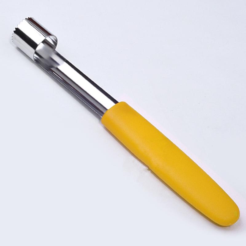 Tragbarer Obstkern-/Samenentferner aus Edelstahl, praktischer Kernentferner, Zubehör zum Entfernen von Kernen, Apfelentkerner, Sämaschine, Küchenhelfer, Küchenzubehör, Kochwerkzeug gelb