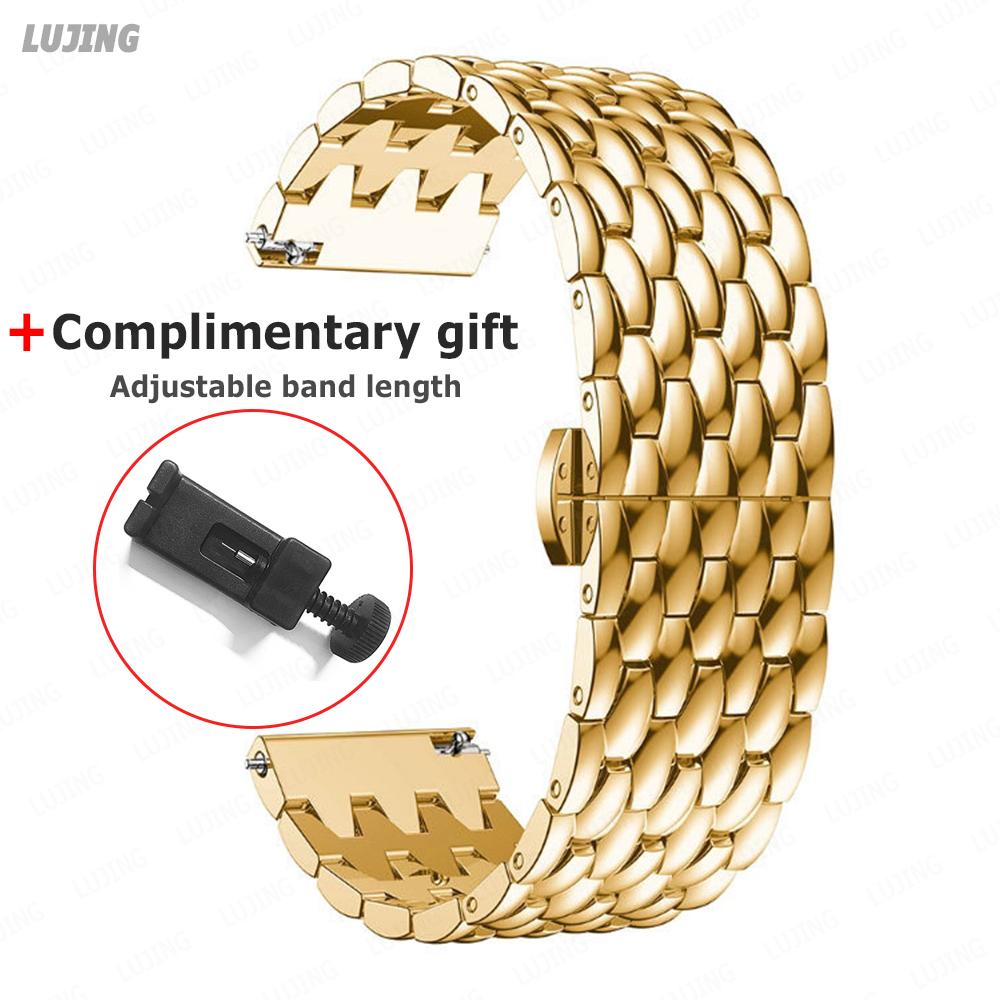 20 22 mm Edelstahlarmband für Huawei Watch 4 Pro GT2/2e3Pro 46 mm für Samsung Galaxy Watch4 40 44 mm 5 45 mm Gear S3 Metallarmband Galaxy Watch 6 47 Band Watch 6 Classic 43mm gold