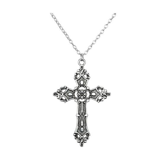Vintage Halskette für Damen Herren Barock Anhänger Halskette Hypoallergen Punk Gothic Schmuck Geschenk für Valentinstag Geburtstag A