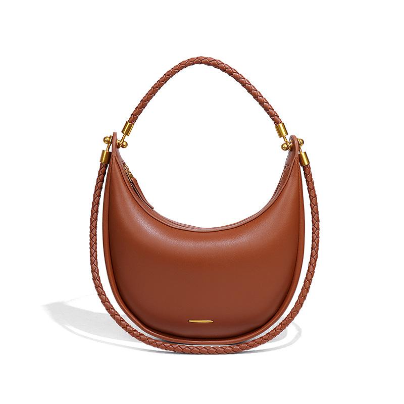 Mondsichel-Tasche, Modische Damen-Tasche, Einzel-Schulter-Unterarm-Tasche, Texturierte und trendige Hand-Held-Mondsichel-Tasche