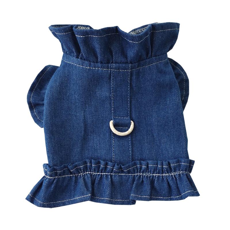 Neue Ankunft Hund Katze Jeans Jacke Blue Denim Hundeweste Harness Haustier Welpen Kleidung Hund Denim Weste Welpen Rock Haustier Welpen Kleidung M dunkelblaue