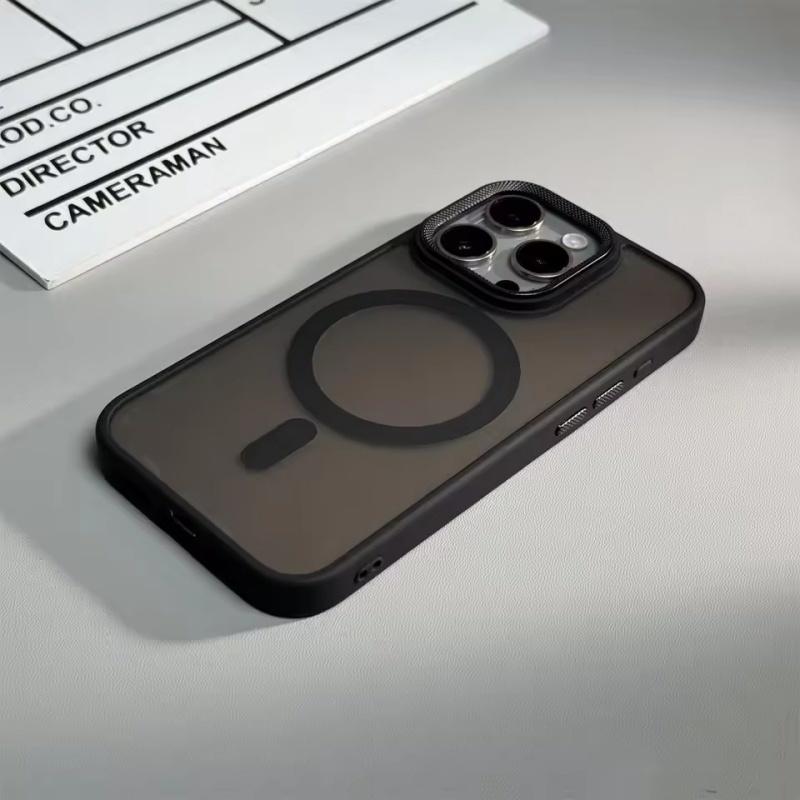 Luxuriöse Spiricle Kameraschutzhülle für iPhone 15 16 Pro Max 16 Plus Magsafe-Hüllen für iPhone 14 12 11 13 Pro Max Matte Cover iPhone 13 Pro schwarz