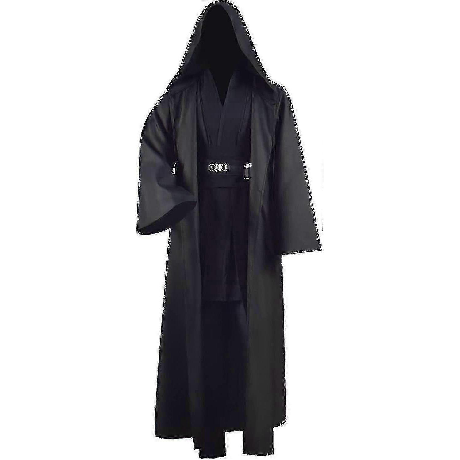 Jedi Kostüm für Erwachsene - Luke Skywalker Tunika Robe mit Kapuze für Halloween Cosplay (3 Versionen) M braun