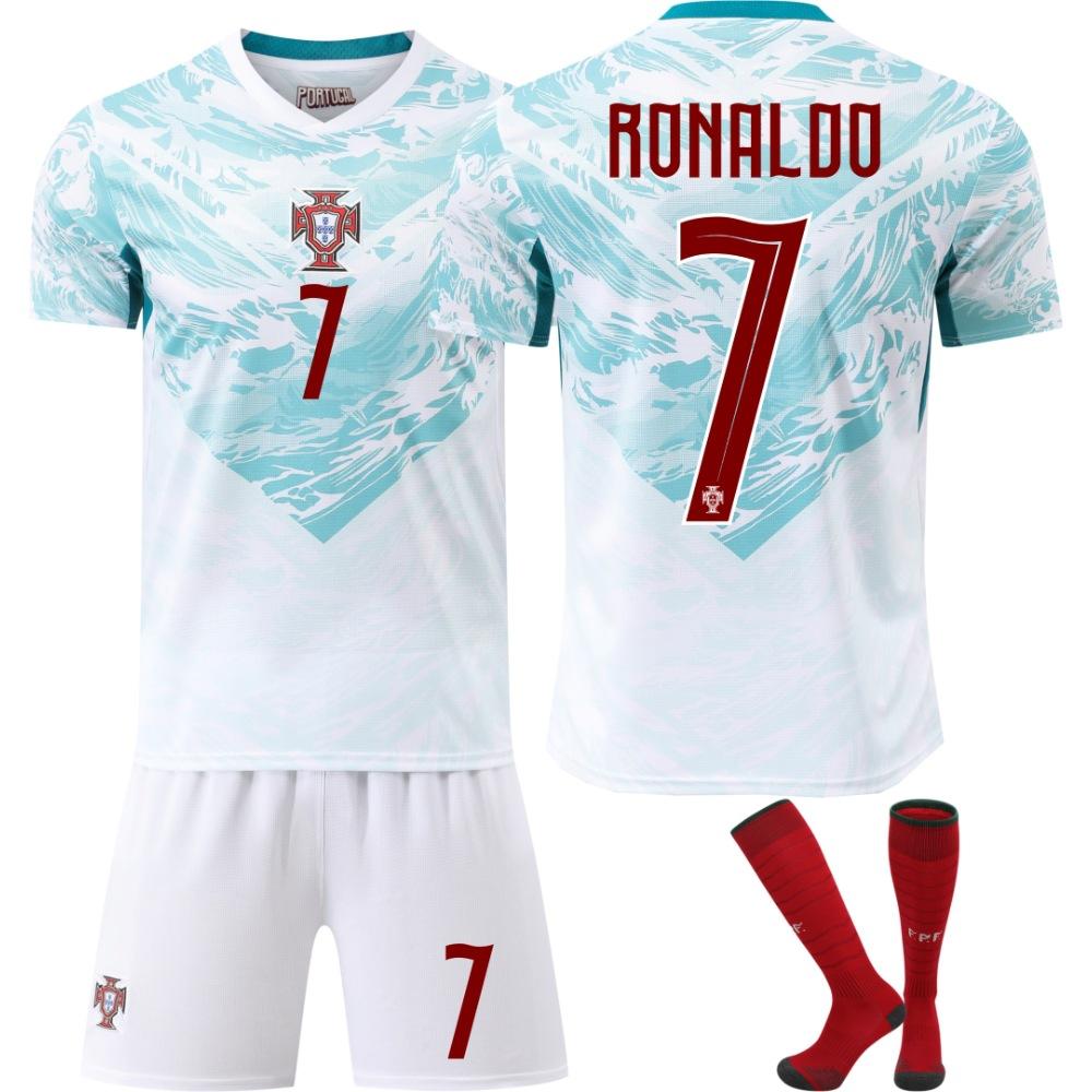 2026 FIFA Fussball-Weltmeisterschaft Portugal Auswärtsfußballtrikot für Kinder und Erwachsene RONALDO #7 XXXL