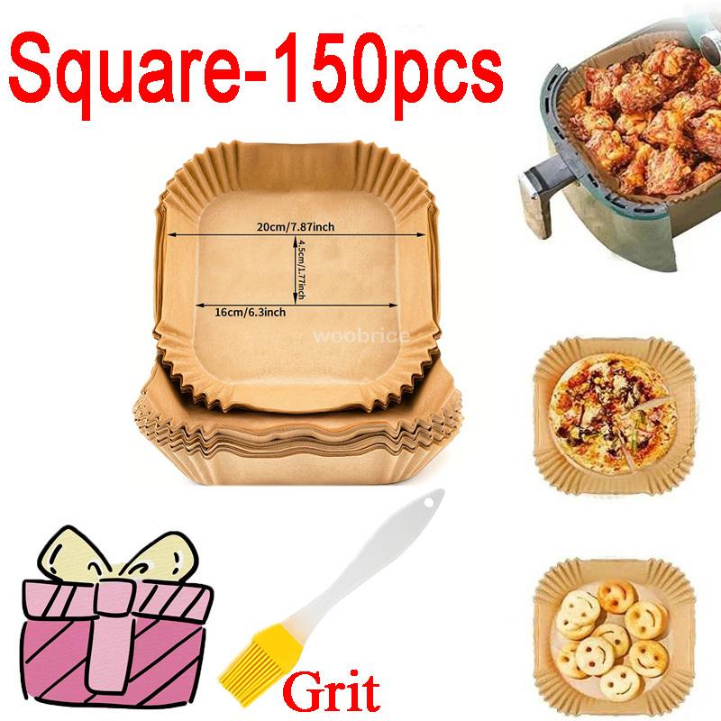 50–300 Stück quadratisches Papier für die Luftfritteuse, Einweg-Kuchenpapier, ölbeständiges Pergament, Antihaft-Matte, Käsekuchen-Backpapier im Ofen