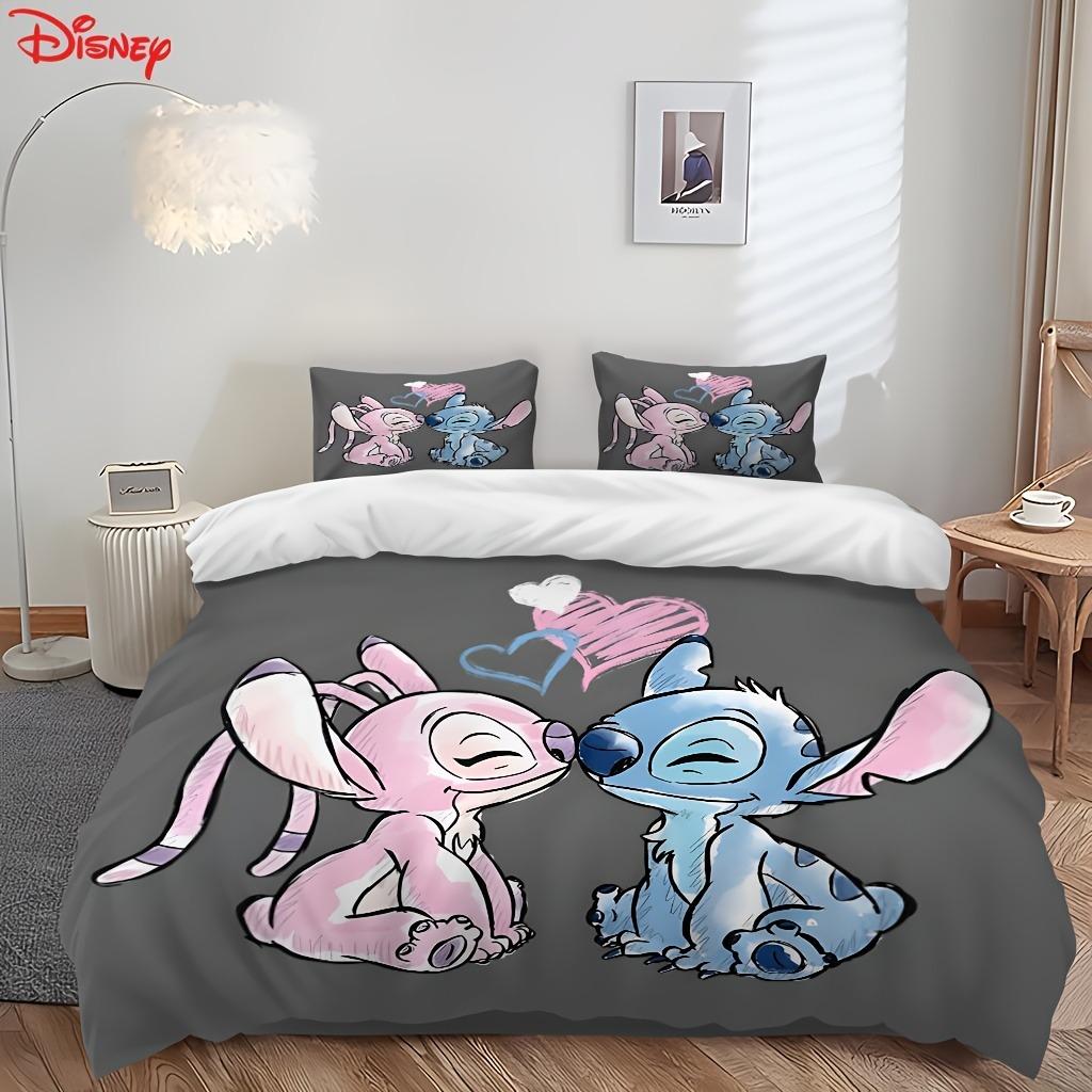 Stitch Bedrucktes Schlafzimmer Bettwäscheset Bettbezug Weihnachtsgeschenke Komfort Cartoon Mit Kissenbezug für Kinder und Erwachsene US Twin(172*218cm)3pcs